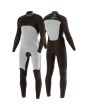 Neopreno Vissla 7 Seas Ratitude 4/3mm negro con cremallera en el pecho para hombre doble interior