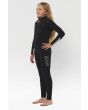 Traje de surf de neopreno Sisstrevolution Seven Seas Youth 4/3mm con cremallera en el pecho para chica en color negro lateral 