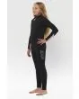 Traje de surf de neopreno Sisstrevolution Seven Seas Youth 4/3mm con cremallera en el pecho para chica en color negro lateral 