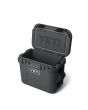 Nevera pequeña portátil rígida Yeti Roadie 15 Cool Box Gris Carbón abierta