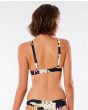 Top de Bikini Rip Curl North Shore negro para mujer posterior