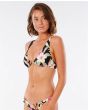 Top de Bikini Rip Curl North Shore negro para mujer izquierda