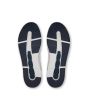 Zapatillas On Running The Roger Advantage color blanco y azul medianoche para hombre suela