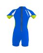 Mono UV infantil O'Neill protección solar UPF 50+ Child Basic Skins Azul y verde lima para niño 1-6 años cremallera trasera