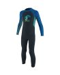 Traje de surf con cremallera en la espalda O'Neill Toddler Reactor II 2mm gris, aguamarina y azul para niños de 1 a 6 años