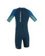 Traje de surf infantil O'Neill Reactor-2 2mm SS Back Zip Spring color Slate Light Aqua Ocean para niño cremallera trasera