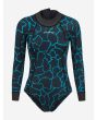 ORCA Mantra Swimskin LS para mujer mujer neopreno freedive Blue Print