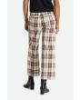 Mujer con Pantalón de pierna ancha Brixton Victory Wide Leg Blanco con cuadros marrones posterior