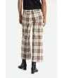 Mujer con Pantalón de pierna ancha Brixton Victory Wide Leg Blanco con cuadros marrones posterior