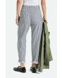 Mujer con pantalón holgado de tiro alto Brixton Victory Trouser Pant azul marino a rayas posterior