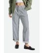 Mujer con pantalón holgado de tiro alto Brixton Victory Trouser Pant azul marino a rayas