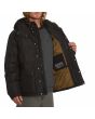 Hombre con parka acolchada con capucha Volcom Superstoner 5K negra bolsillo interior
