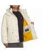 Hombre con parka acolchada con capucha Volcom Superstoner 5K blanca bolsillo interior