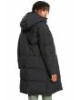 Mujer con parka acolchada con capucha Roxy Test of Time en Negro Antracita posterior