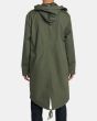 Hombre con Parka resistente al agua RVCA Fishtail Raincoat Jacket Verde posterior