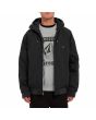 Hombre con parka gruesa Volcom Hernan 10K Jacket Negra abierta