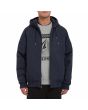 Hombre con parka con capucha Volcom Hernan 5K Jacket Azul Marino abierta