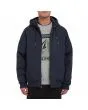 Hombre con parka con capucha Volcom Hernan 5K Jacket Azul Marino abierta