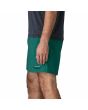 Hombre con bañador Patagonia Baggies Shorts 5in 95 Oval Logo Verde lateral
