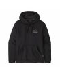 Sudadera con capucha Patagonia Chouinard Crest Uprisal negra con gráfico de montaña en el pecho