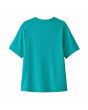 Camiseta de manga corta Patagonia Kids Capilene Silkweight Boardshort Logo Azul Turquesa para niños posterior