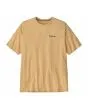 Camiseta de manga corta Patagonia Flying Fish Beige Cliffs and Coves Conifer Green para hombre frontal