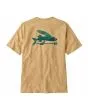 Camiseta de manga corta Patagonia Flying Fish Beige Cliffs and Coves Conifer Green para hombre 