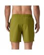Hombre con bañador elástico Patagonia Hydropeak Volley 16'' color verde pasto posterior
