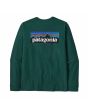 Camiseta de manga larga Patagonia Men's LS P-6 Logo Responsibili-Tee verde cascada para hombre