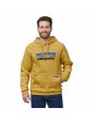 Hombre con sudadera de capucha Patagonia P-6 logo Uprisal Hoody amarilla Unisex