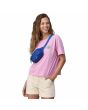 Mujer con Riñonera plegable Patagonia Ultralight Black Hole Mini Hip Pack 1 Litro azul Unisex Passage Blue bandolera