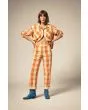 Mujer con Pantalón Brixton Bedford Pant Tangerine Gingham cintura alta