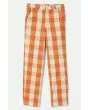 Pantalón Brixton Bedford para mujer en cuadros naranja tangerine
