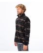 Hombre con sudadera polar Hurley Mesa Windchill 1/4 Zip negra lateral
