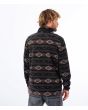 Hombre con sudadera polar Hurley Mesa Windchill 1/4 Zip negra posterior