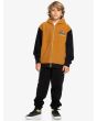 Niño con Sudadera polar de capucha y cremallera Quiksilver Youth Essential Marrón ajuste cómodo
