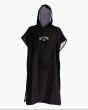 Toalla cambiadora con capucha Billabong Mens Hooded Towel negra para hombre frontal