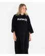 Mujer con Poncho de Surf Hurley One & Only negro Unisex frontal