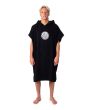 Hombre con poncho cambiador Rip Curl Icons Hooded Towel negro