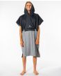 Hombre con Poncho cambiador para Surf Rip Curl Viral Anti-Series Hooded Towel Negro-Gris capucha