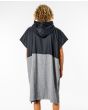 Hombre con Poncho cambiador para Surf Rip Curl Viral Anti-Series Hooded Towel Negro-Gris posterior