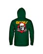 Posterior de sudadera con capucha Powell Peralta Verde con logo Ripper en la espalda