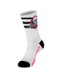 Calcetines Powell Peralta Ripper Stripes blanco negro rosa para hombre logo en jacquard