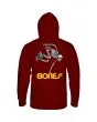 Sudadera con capucha Powell Peralta Skateboard Skeleton Mid Weight Granate para hombre posterior