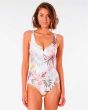 Bañador Mujer Rip Curl Tallows Full blanco floral Frontal