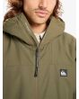 Hombre con parka impermeable con capucha Quiksilver Overcast 3K Verde cremalllera