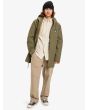 Hombre con parka impermeable con capucha Quiksilver Overcast 3K Verde corte normal