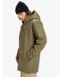 Hombre con parka impermeable con capucha Quiksilver Overcast 3K Verde lateral