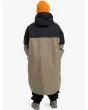 Niño con chaqueta tipo poncho cambiador Quiksilver Youth Full Rig Poncho Negro y Beige posterior