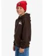 Niño con sudadera de capucha Quiksilver Youth Omni Logo Marrón lateral 